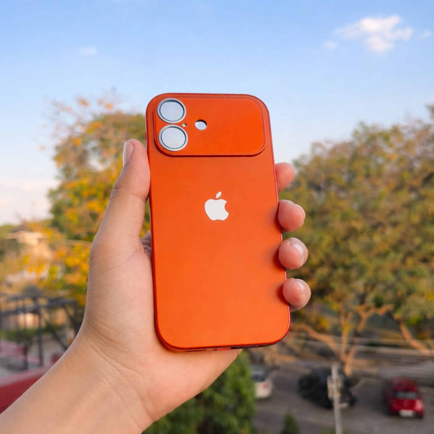 iPhone 17 Premium Orange Metallic Case