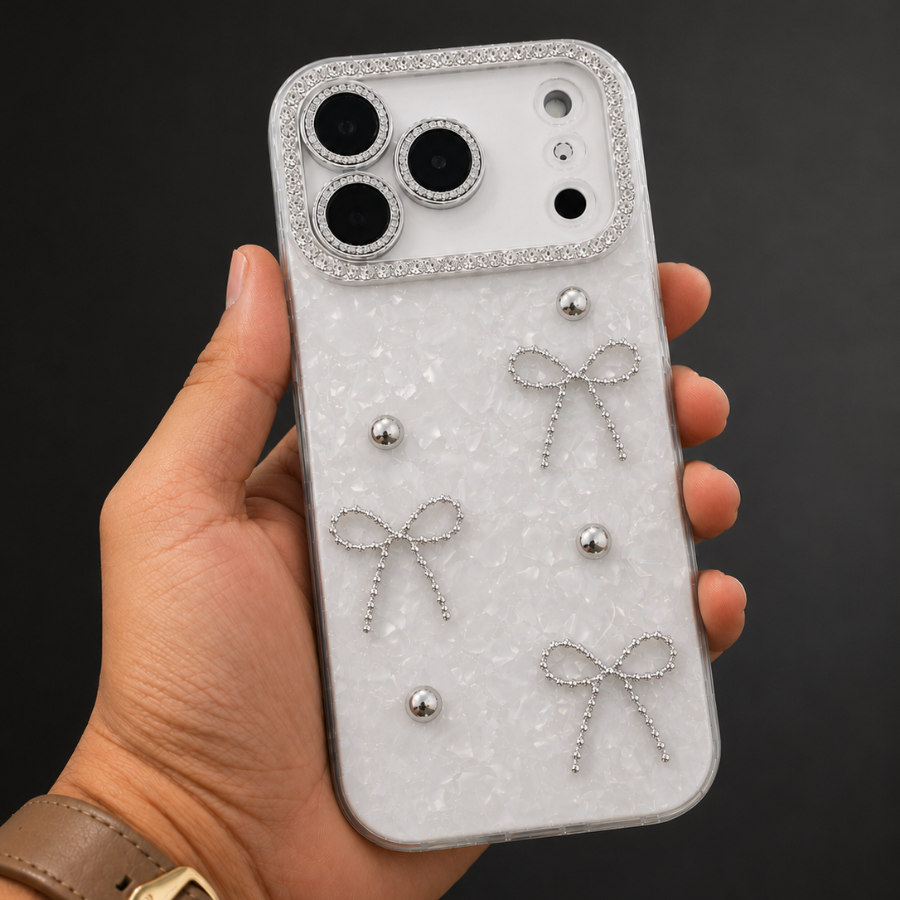 iPhone 17 Pro Luxury Glitter Bow Case