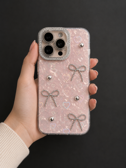 iPhone 16 Pro Luxury Glitter Bow Case