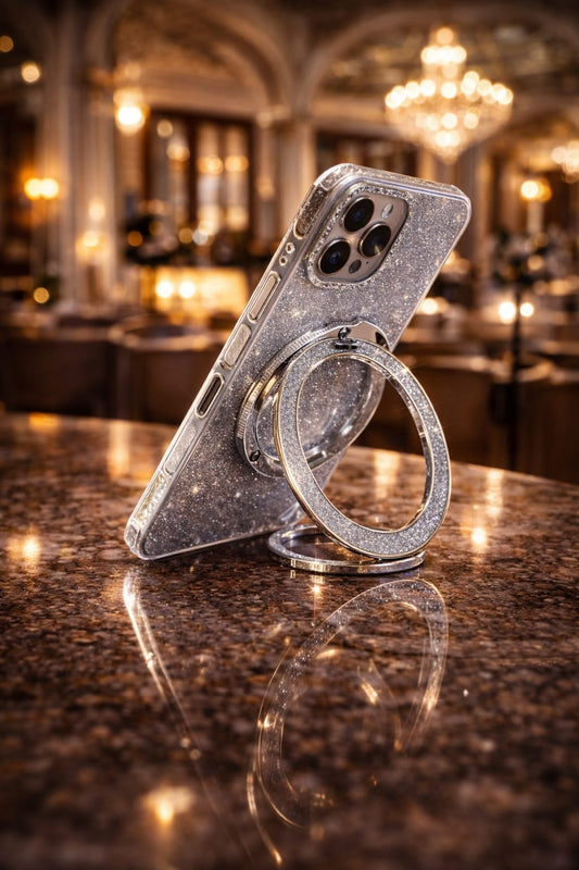 iPhone 16 Pro Glitter Stand Case