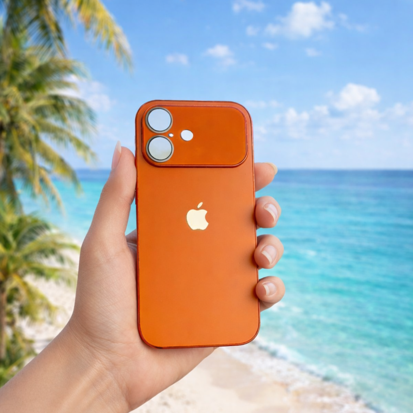 iPhone 17  Premium Orange Metallic Case