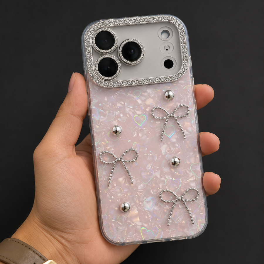 iPhone 17 Pro Luxury Glitter Bow Case
