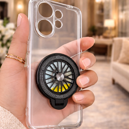 Vivo V60 Transparent Case With Rotating Wheel