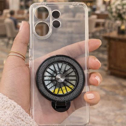 Vivo V60 Transparent Case With Rotating Wheel
