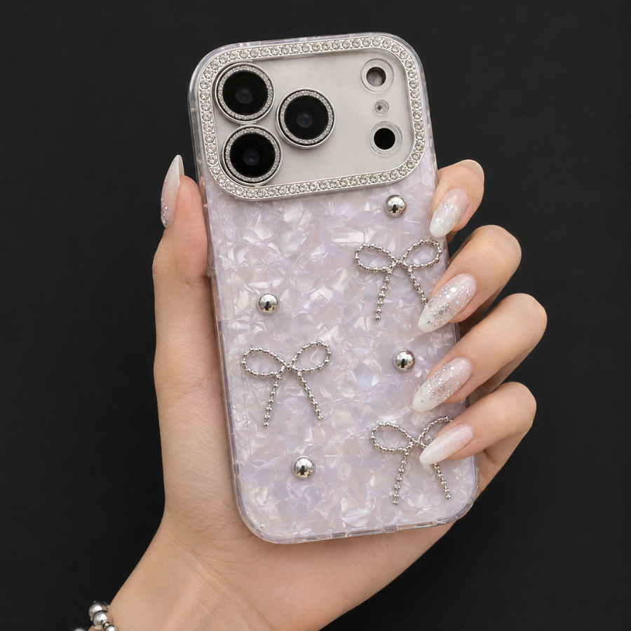 iPhone 17 Pro Luxury Glitter Bow Case