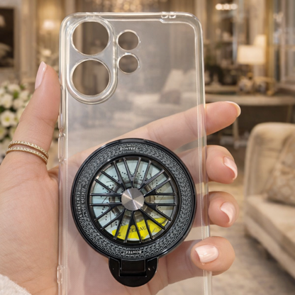 Vivo V60 Transparent Case With Rotating Wheel