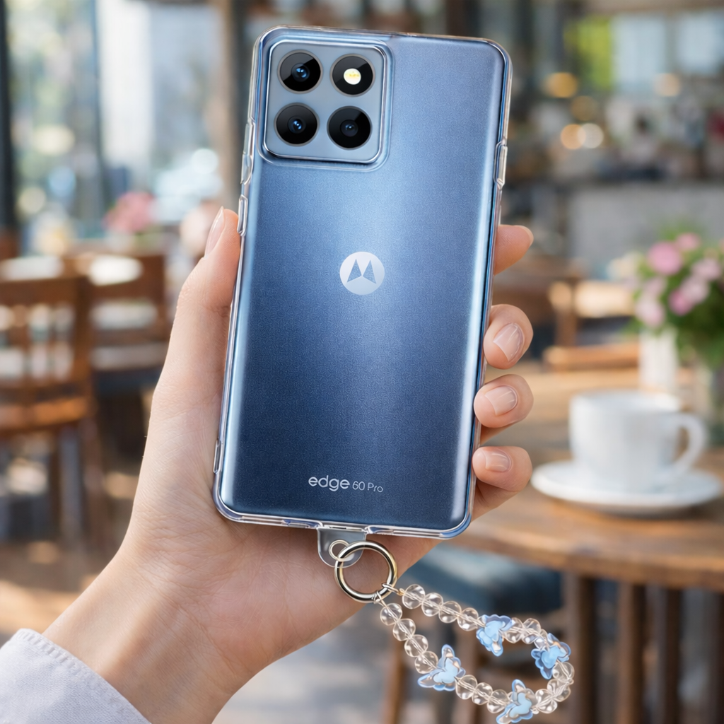 Motorola Edge 60 Pro 5G Clear Transparent Protective Case with Charm