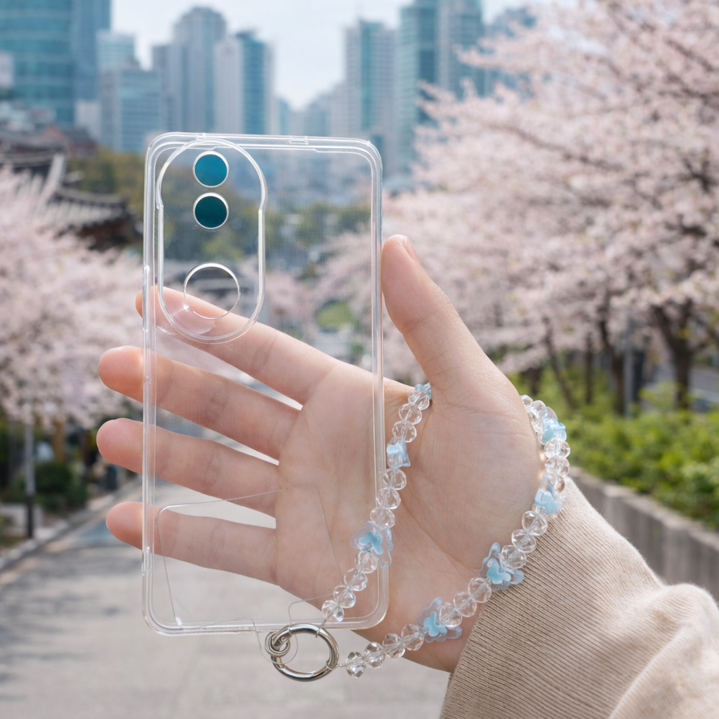 Vivo V50 Transparent Case with charm