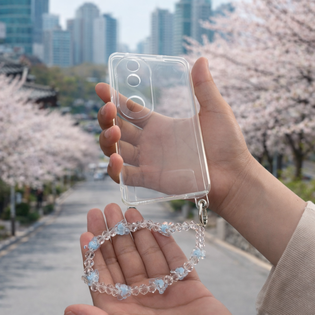 Vivo V50 Transparent Case with charm