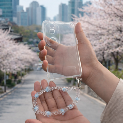 Vivo V50 Transparent Case with charm