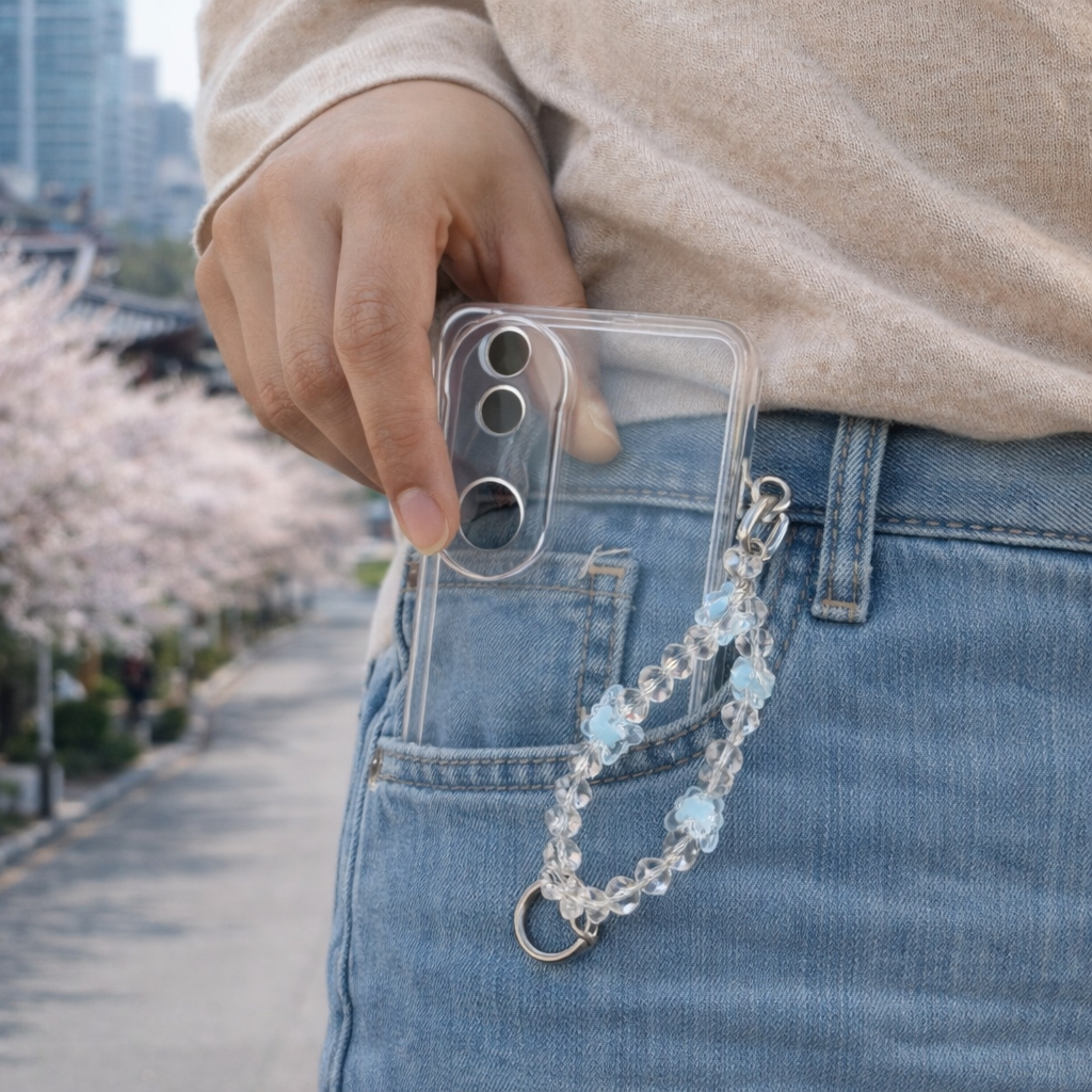 Vivo V50 Transparent Case with charm