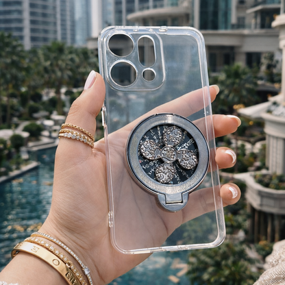Oppo Reno 14 Pro Transparent Case With Rotating Wheel