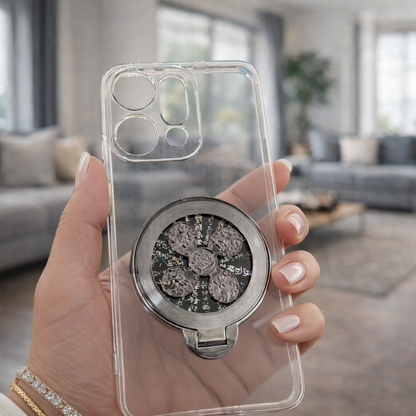 Oppo Reno 14 Pro Transparent Case With Rotating Wheel