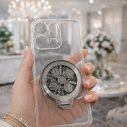 Oppo Reno 14 Pro Transparent Case With Rotating Wheel