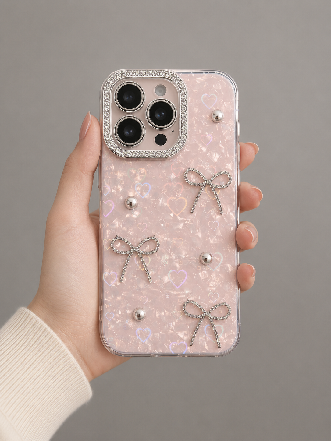 iPhone 16 Pro Luxury Glitter Bow Case