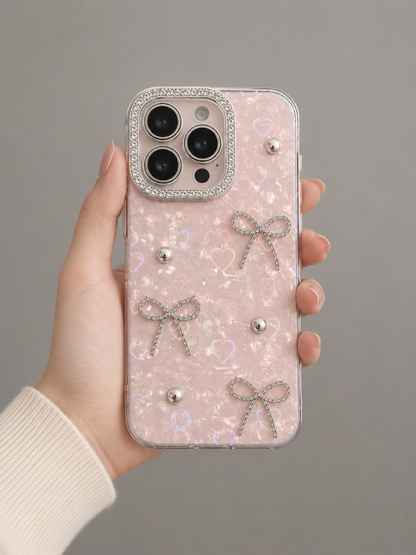 iPhone 16 Pro Luxury Glitter Bow Case