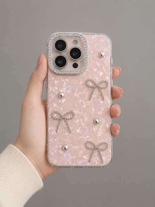 iPhone 16 Pro Luxury Glitter Bow Case