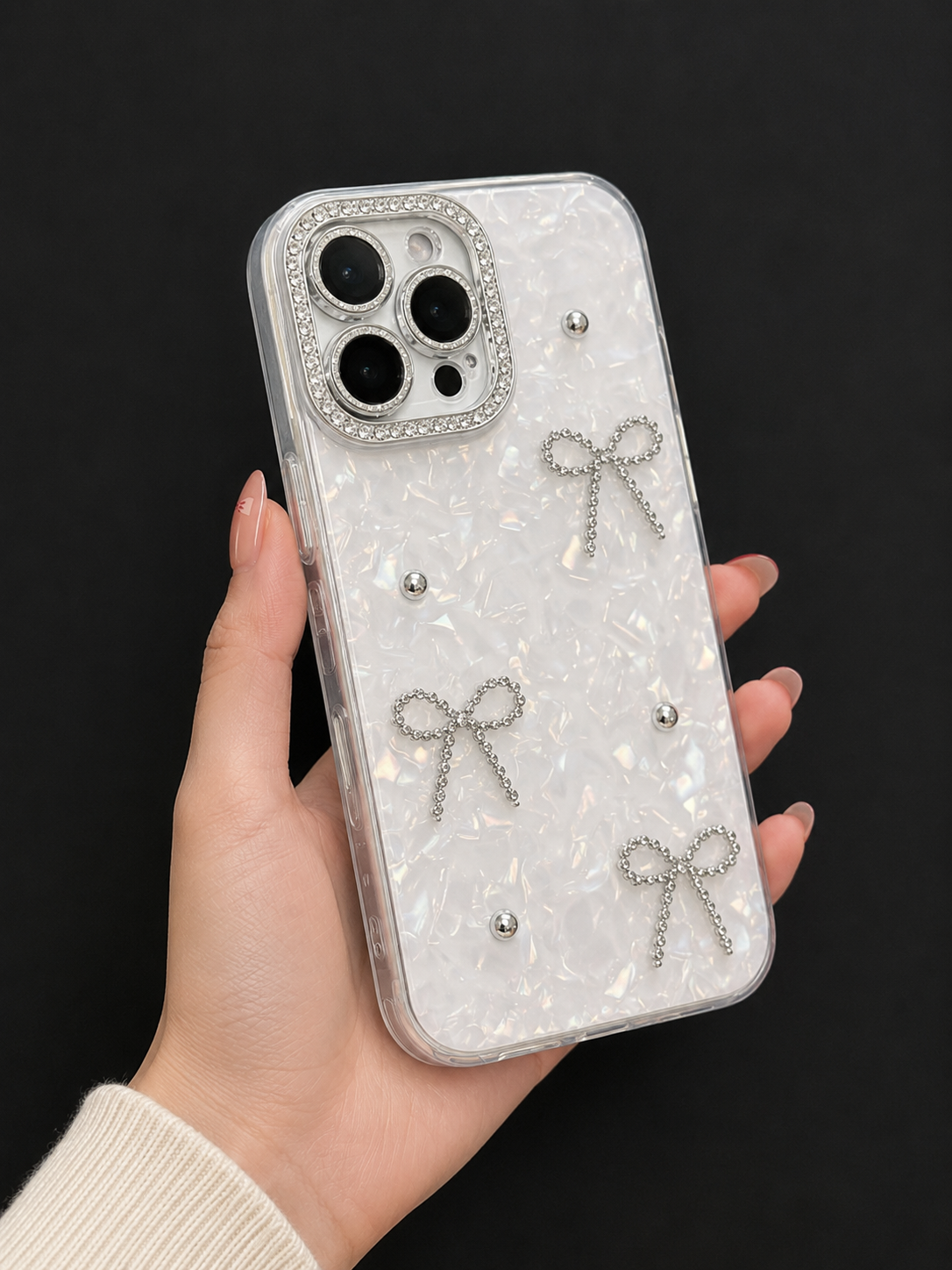 iPhone 16 Pro Luxury Glitter Bow Case