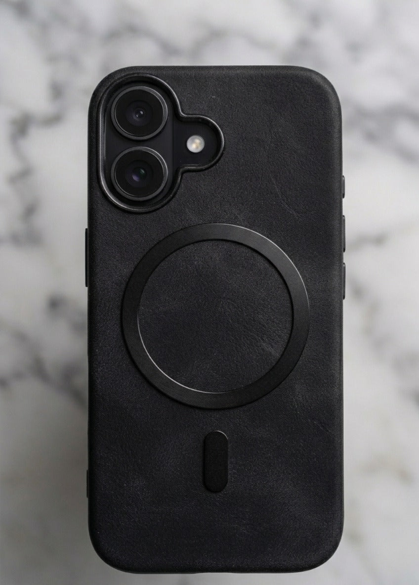 iPhone 16 Matte Leather MagSafe Case