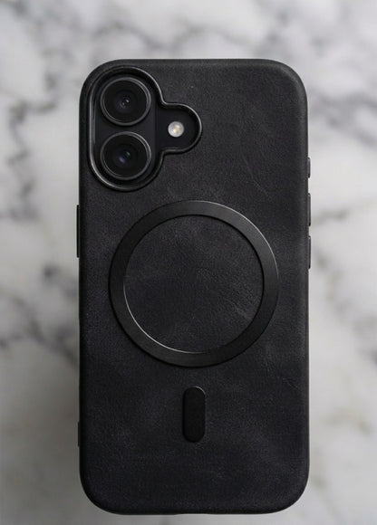 iPhone 16 Matte Leather MagSafe Case