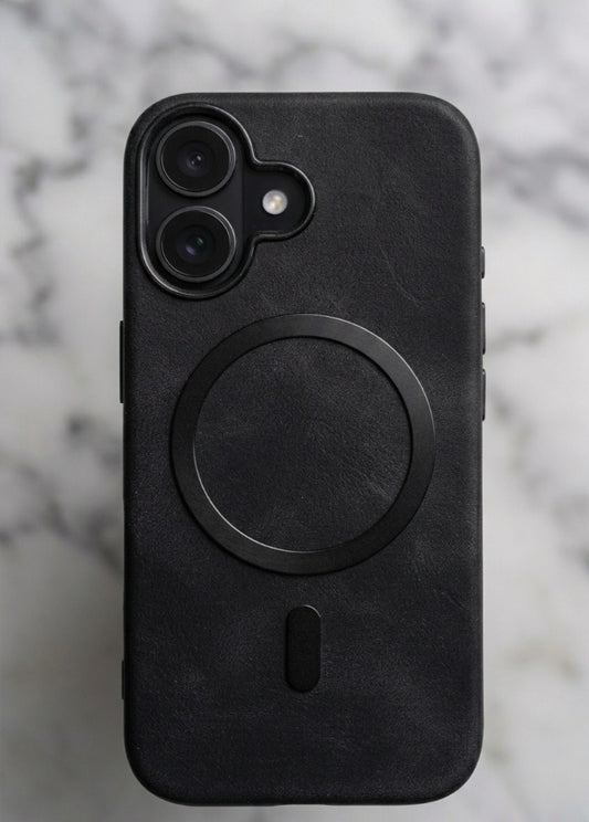 iPhone 16 Matte Leather MagSafe Case