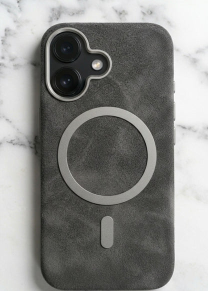 iPhone 16 Matte Leather MagSafe Case