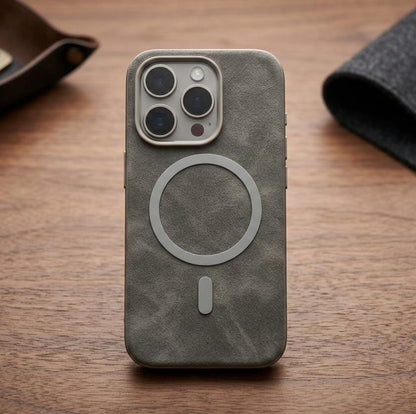 iPhone 15 Pro Matte Leather MagSafe Case
