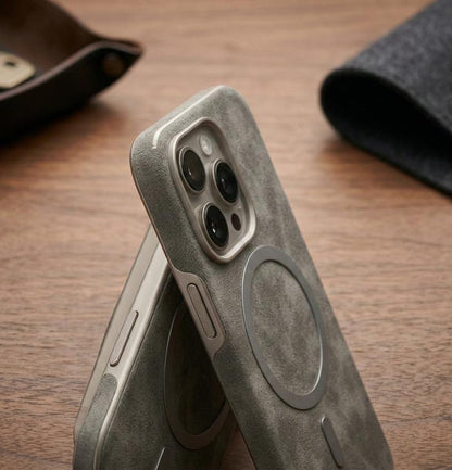 iPhone 15 Pro Matte Leather MagSafe Case