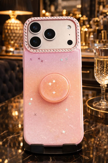 iPhone 17 Pro Galaxy Glitter Holder Case