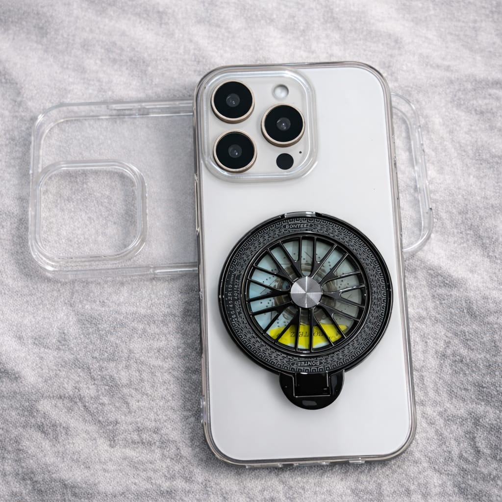 iPhone 16 Pro Clear Case with Rotating Wheel