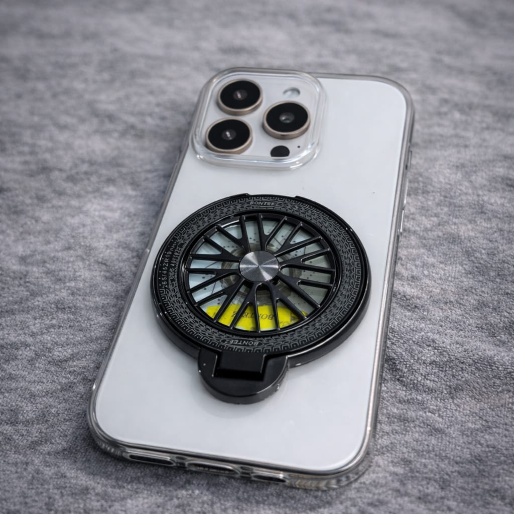 iPhone 16 Pro Clear Case with Rotating Wheel
