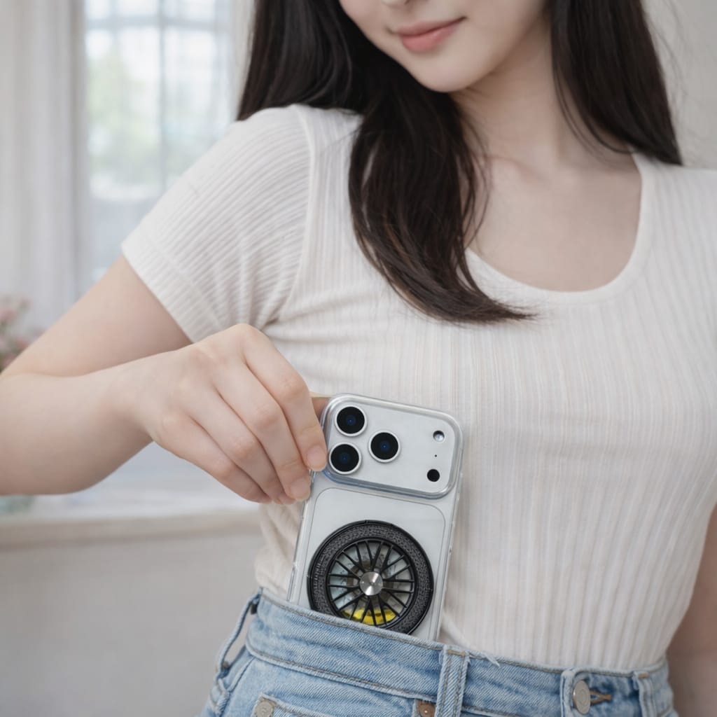iPhone 17 Pro Clear Case with Rotating Wheel