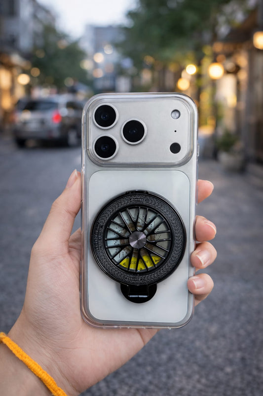 iPhone 17 Pro Clear Case with Rotating Wheel